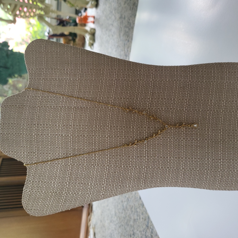 Vintage 1928 brand gold tone and cz neckace